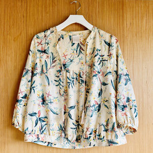LAUREN CONRAD Tea Room Dream Floral Print Top